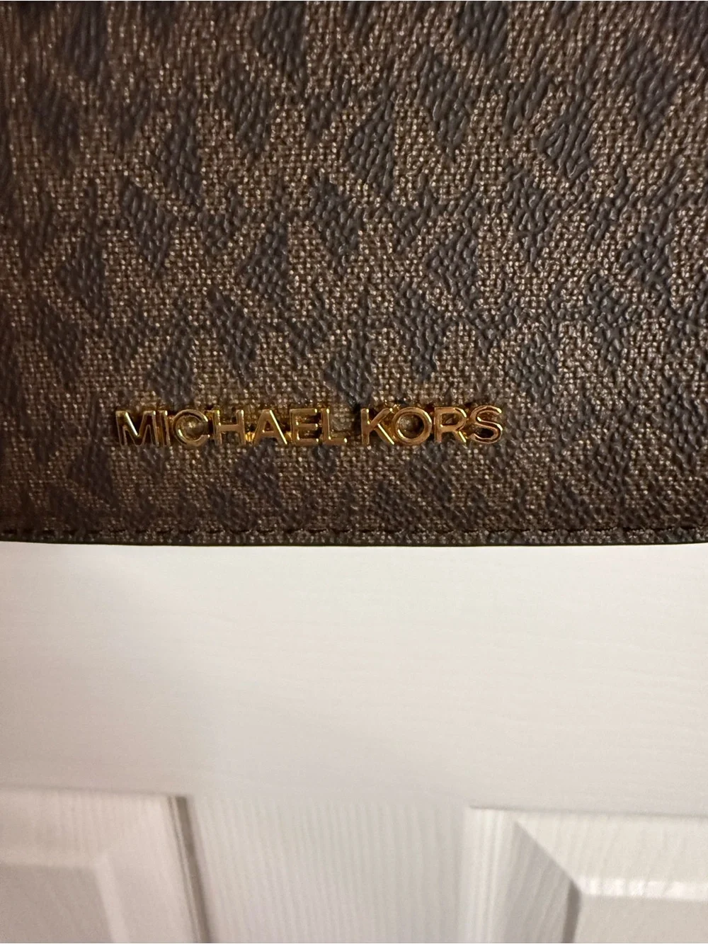 Michael Kors Karson Medium Signature Logo Saddle Flap Crossbody Bag Brown Luggag